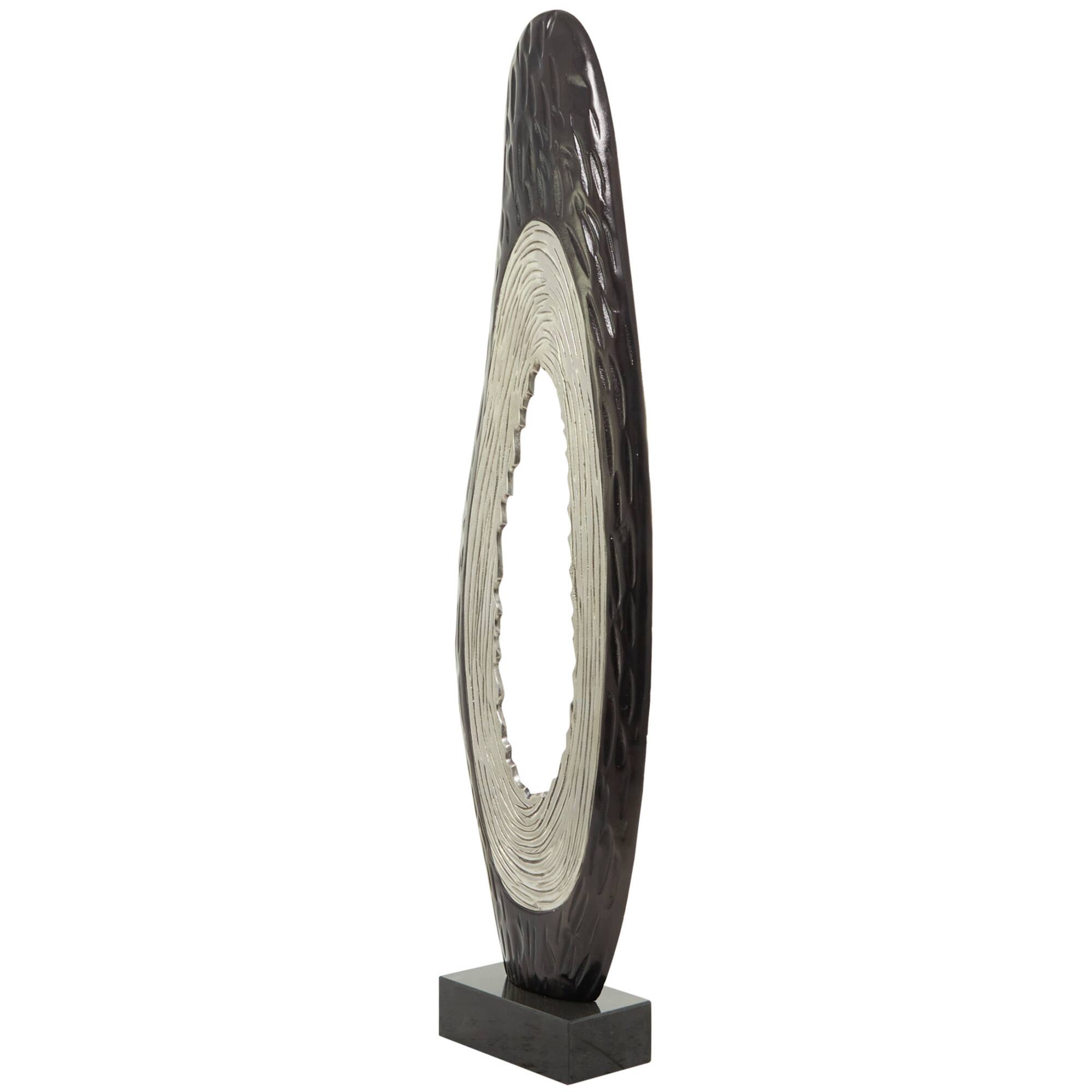 49.5" Abstract Aluminum & Marble Teardrop Sculpture